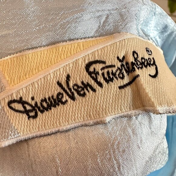 Vintage Diane Von Furstenberg Button Shirt Crinkle Designer Top - Picture 3 of 11